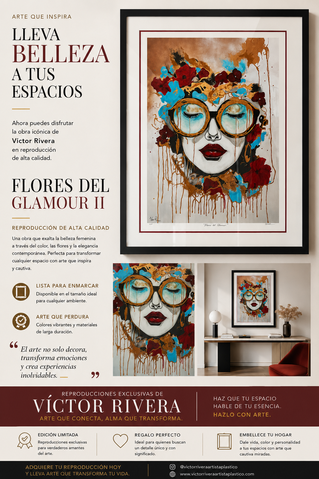 Reproducciones de la obra: “Flores del Glamour II”